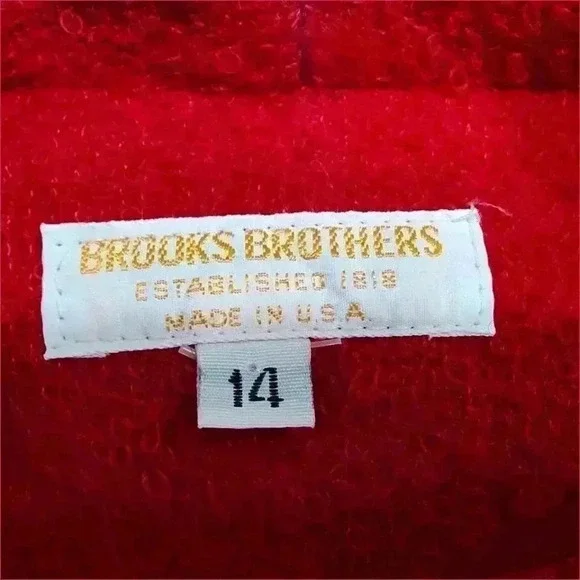 Brooks Brothers Wool Blazer Jacket Red Women's 14 Made in USA